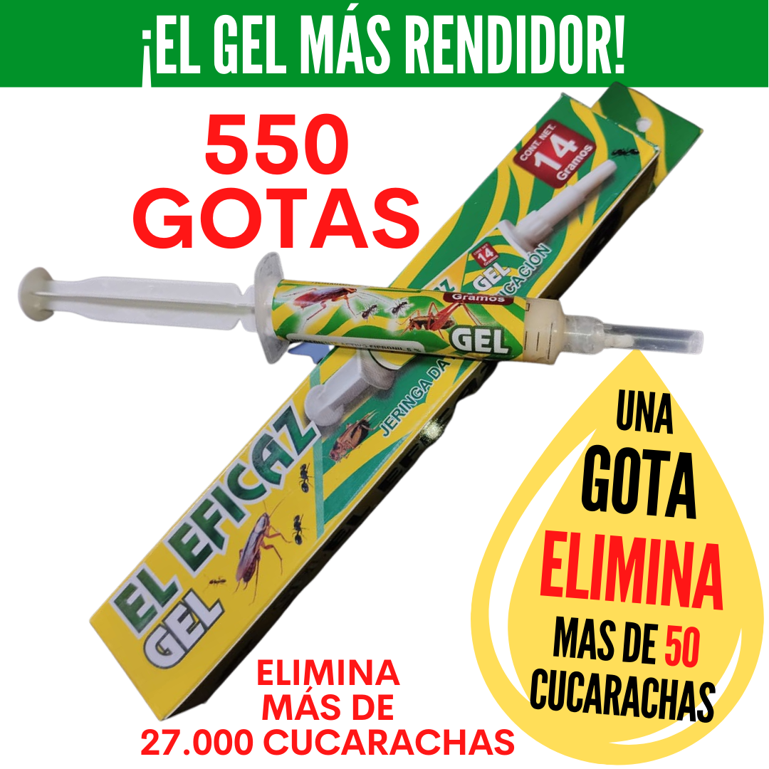 EL EFICAZ ® GEL MATA CUCARACHAS ¡GRAN OFERTA! PAGA 1 Y TE ENVIAMOS EL SEGUNDO GRATIS ¡CON ENVÍO GRATIS!