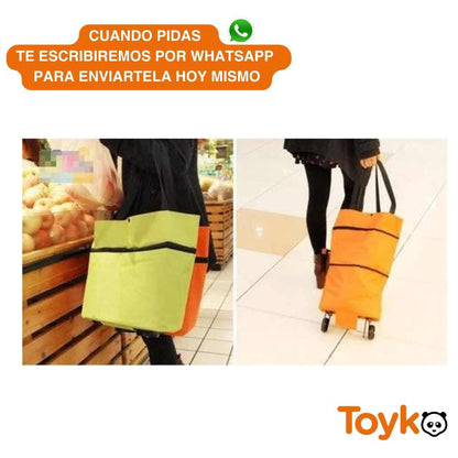 CARRITO PLEGABLE PARA MERCAR / ES PORTATIL, MUY RESISTENTE Y LE CABE DE TODO!