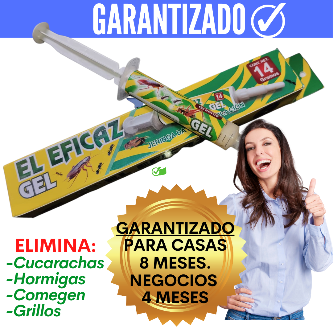EL EFICAZ ® GEL MATA CUCARACHAS ¡GRAN OFERTA! PAGA 1 Y TE ENVIAMOS EL SEGUNDO GRATIS ¡CON ENVÍO GRATIS!