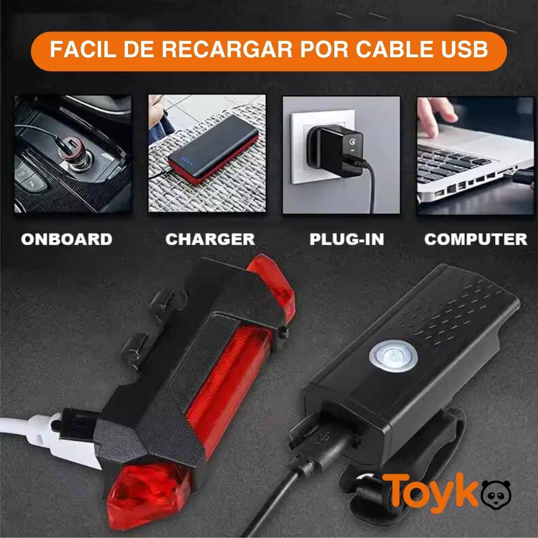 LUZ ULTRA LED RECARGABLE CONTRA ACCIDENTES EN BICICLETA 🚲