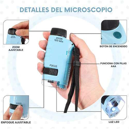 Curiosity® Miniscopio Portátil para Niñ@s 🔬🦠