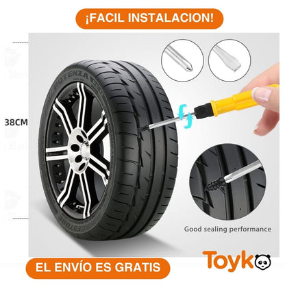 KIT PARA REPARAR LLANTAS PINCHADAS. PAQUETE DE 10 REPARADORES PARA LLANTAS PINCHADAS DE CARRO, MOTO Y BICICLETA.