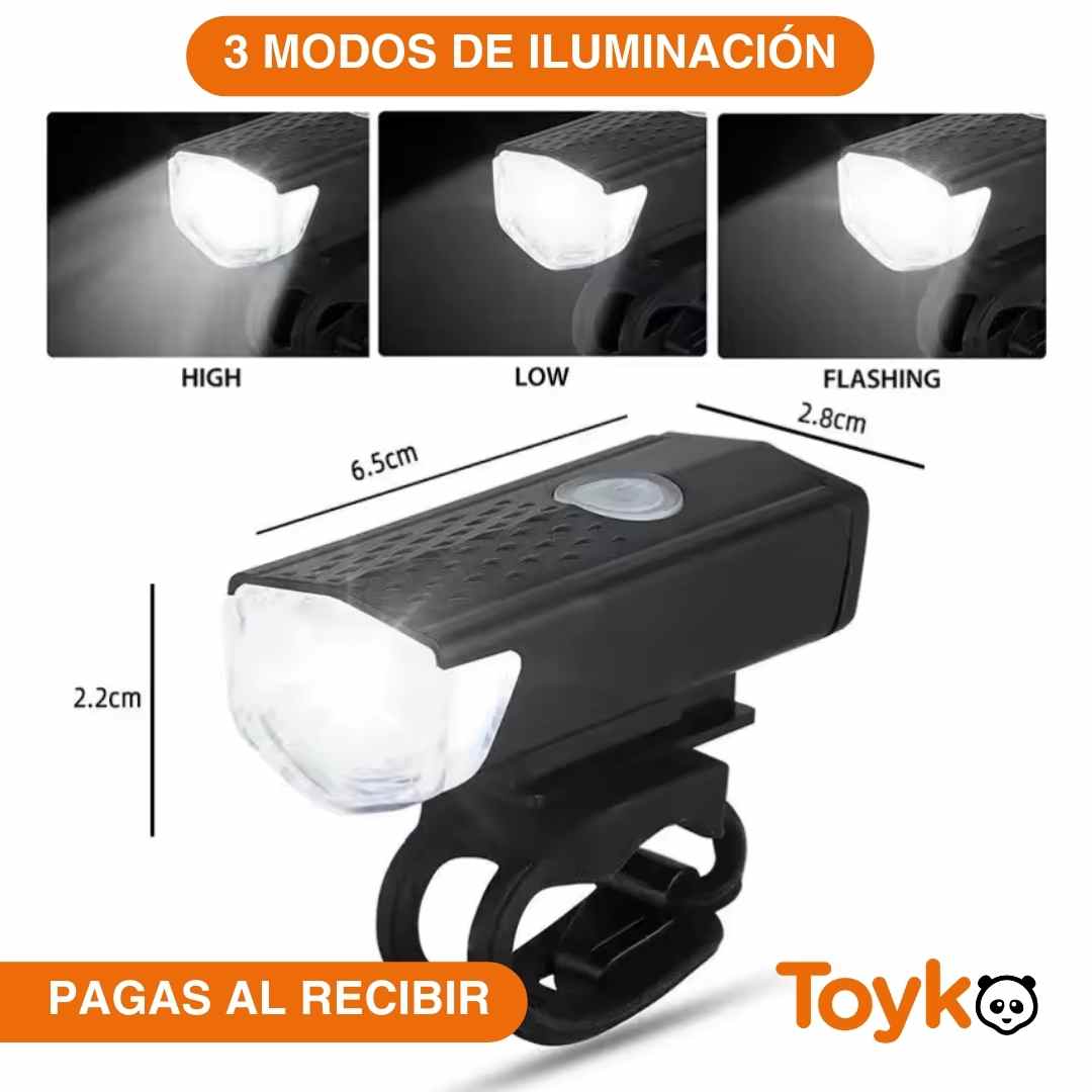 LUZ ULTRA LED RECARGABLE CONTRA ACCIDENTES EN BICICLETA 🚲