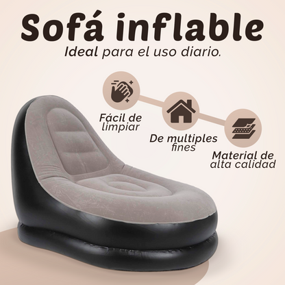 SILLÓN INFLABLE ULTRA COMFORT®,  PIDELO HOY Y TE REGALAMOS EL PUFF REPOSA PIES ✅💯