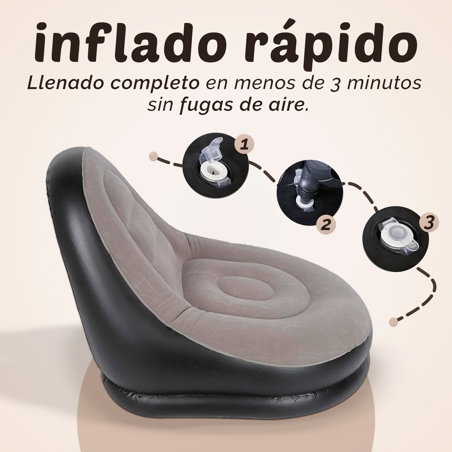 SILLÓN INFLABLE ULTRA COMFORT®,  PIDELO HOY Y TE REGALAMOS EL PUFF REPOSA PIES ✅💯
