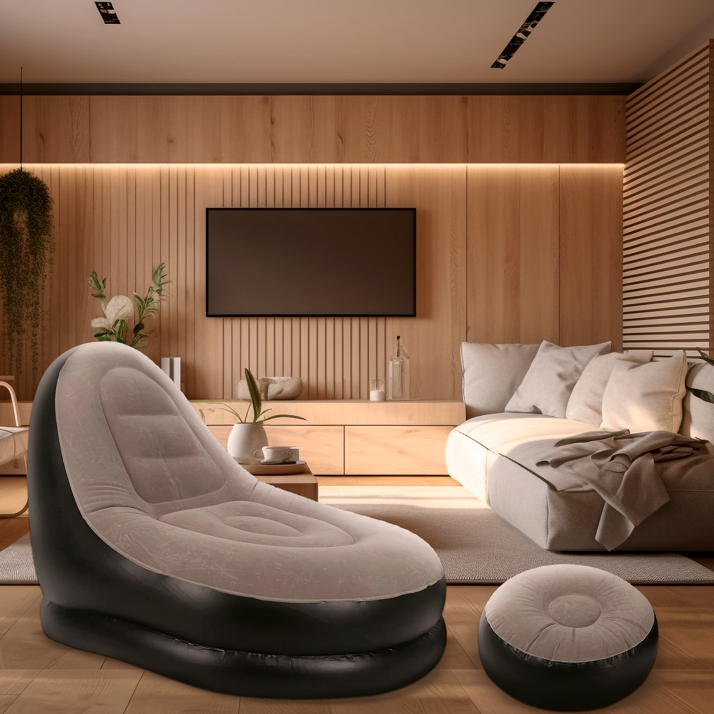 SILLÓN INFLABLE ULTRA COMFORT®,  PIDELO HOY Y TE REGALAMOS EL PUFF REPOSA PIES ✅💯