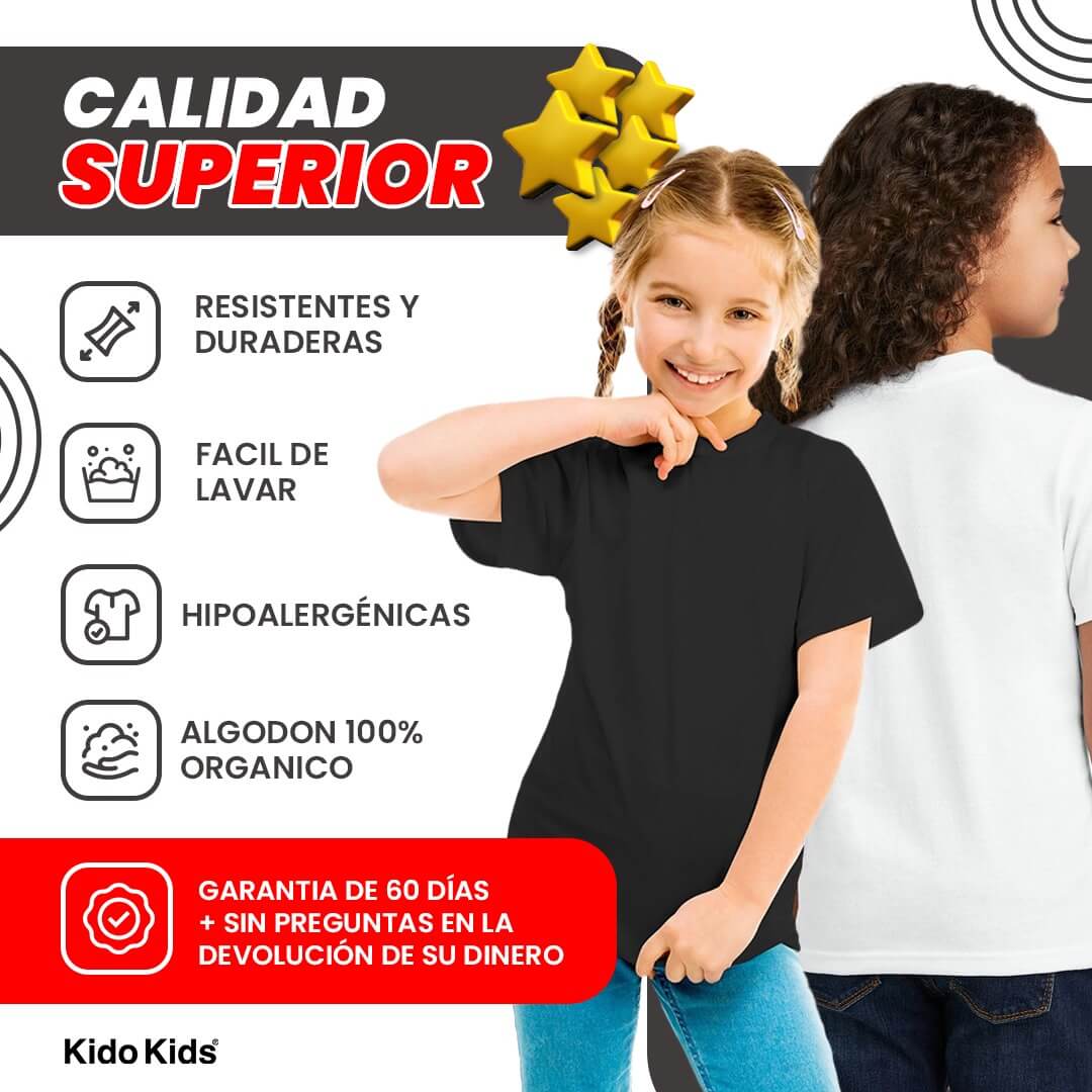 ¡Paquete de 4 Camisetas Básicas Unisex para Niños!
