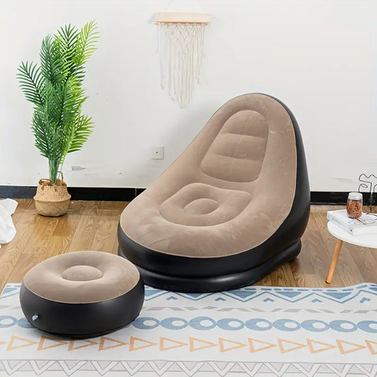 SILLÓN INFLABLE ULTRA COMFORT®,  PIDELO HOY Y TE REGALAMOS EL PUFF REPOSA PIES ✅💯